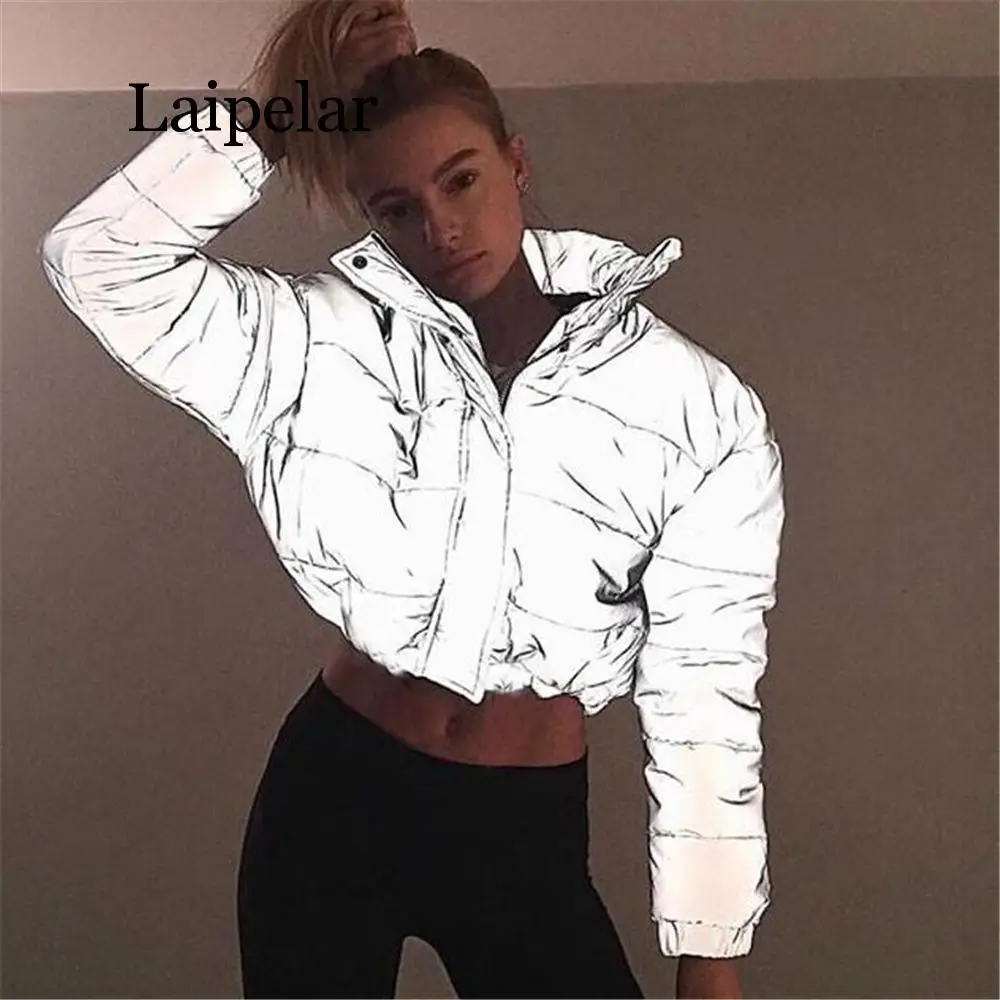 2019 Winter Women Fashion Reflector Cotton-padded Jacket High Waist Zipper Fly Pockets Female Casual Thick Warm Clothing
2019 Winter Women Fashion Reflector Cotton-padded Jacket High Waist Zipper Fly Pockets Female Casual Thick Warm Clothing