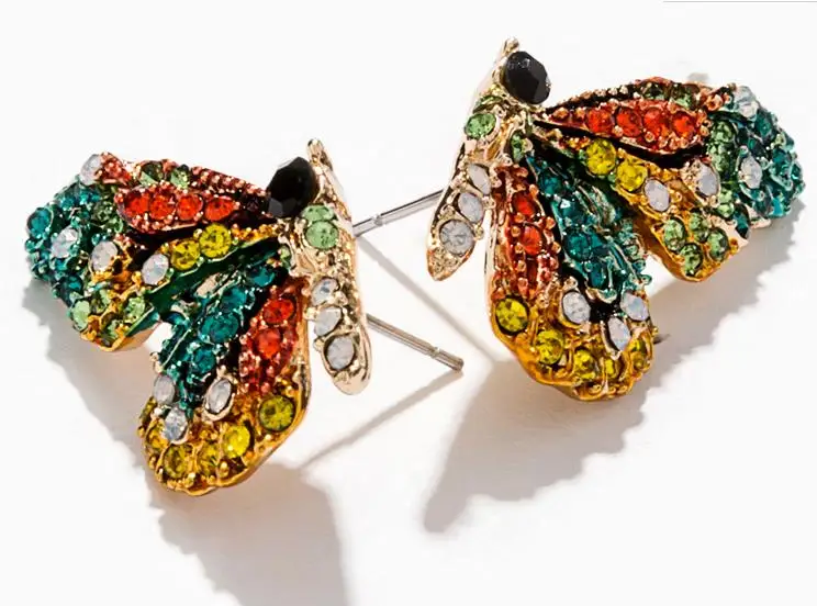 Crystal Butterfly Earring Studs*