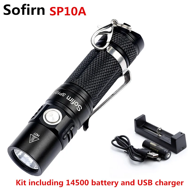 

Sofirn SP10A SP10B Mini Led Flashlight AA 14500 Pocket Light 600lm Cree XP-G2 Portable Keychain Torch Light with 14500 battery