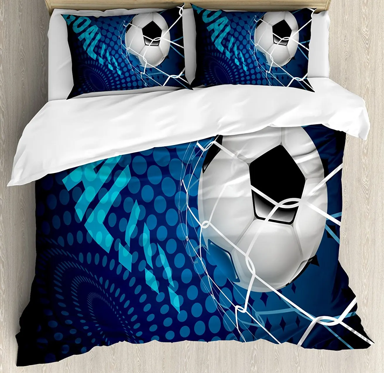 Soccer Duvet Cover Set Goal Football Flying into Net Abstract Dots Pattern Background European Sport Decorative 4pcs Bedding Set
Soccer Duvet Cover Set Goal Football Flying into Net Abstract Dots Pattern Background European Sport Decorative 4pcs Bedding Set