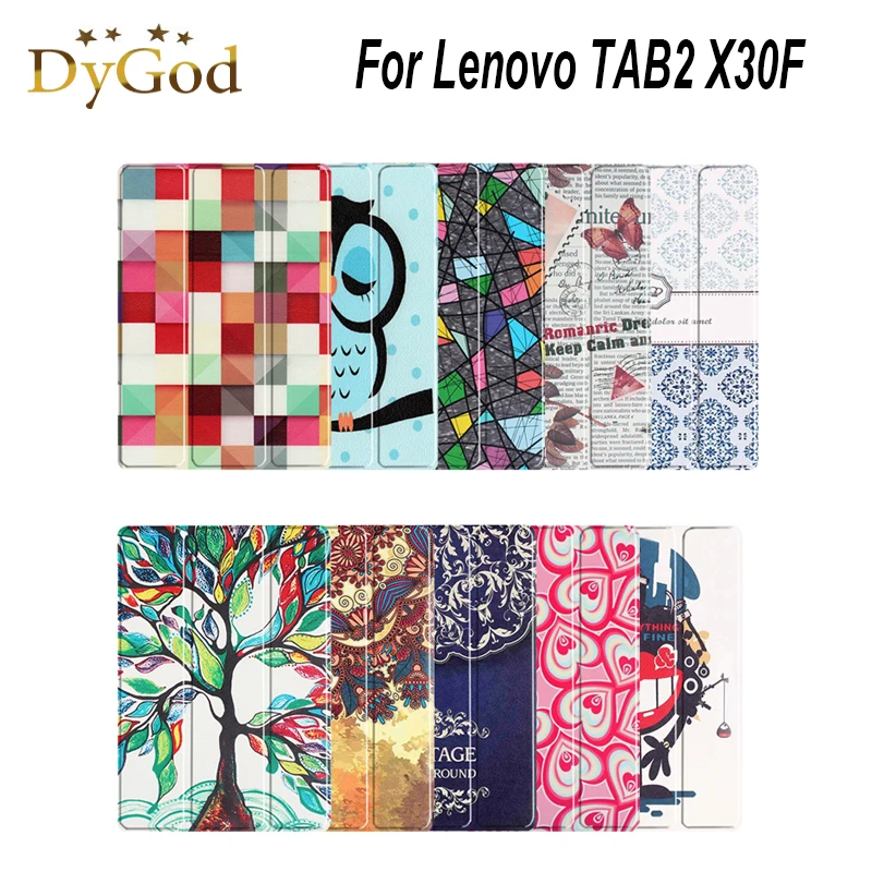 

DyGod For Lenovo Tab2 A10-70 Tab2 A10-30 Tab3 10 Plus Tab3 10 Business TB-X103F TB2-X30F TB3-X70F Tri-fold Leather Tablet Case