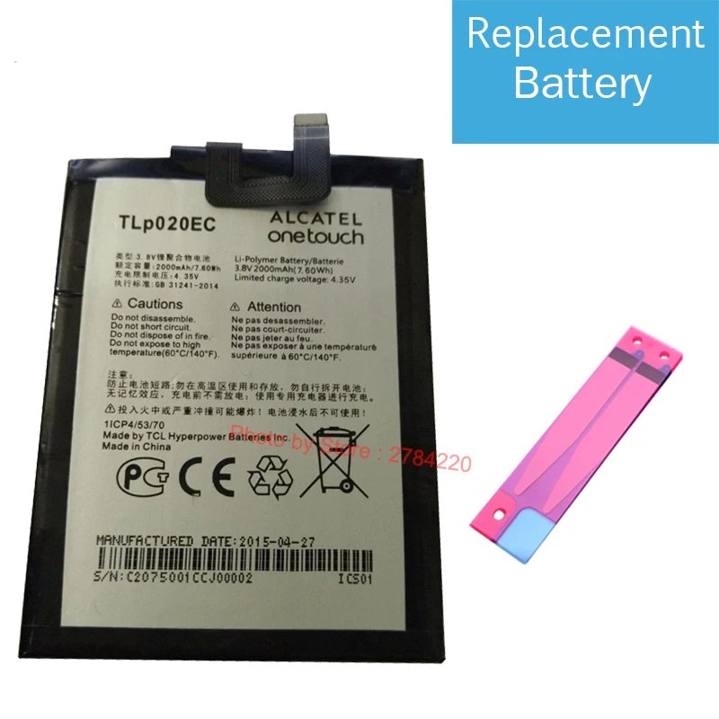 2001mAh Replacement Battery For Alcatel POP UP 6044D Mobile Phone Batterie Batterij Bateria
2001mAh Replacement Battery For Alcatel POP UP 6044D Mobile Phone Batterie Batterij Bateria