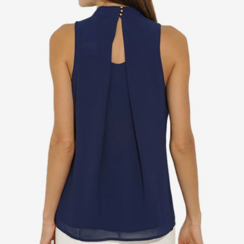 Women's Halter Pleated Chiffon Shirt Top Black Sleeveless Plus Size Back Hollow Feminine Blouse Elegant Summer Lady Shirts Tops
Women's Halter Pleated Chiffon Shirt Top Black Sleeveless Plus Size Back Hollow Feminine Blouse Elegant Summer Lady Shirts Tops