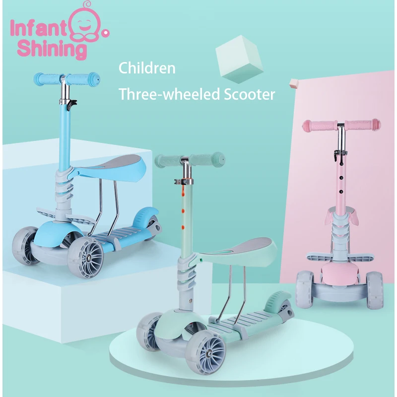 Infant Shining Children Three-wheeled Scooter Children Multi-functional Scooter Widen PU Flash Hummer Wheel for 1-6Y
Infant Shining Children Three-wheeled Scooter Children Multi-functional Scooter Widen PU Flash Hummer Wheel for 1-6Y