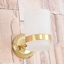 Gold Color Brass Single Toothbrush Holder With Scrub Glass Cup Wall Mounted Bathroom Accessories aba593
Gold Color Brass Single Toothbrush Holder With Scrub Glass Cup Wall Mounted Bathroom Accessories aba593