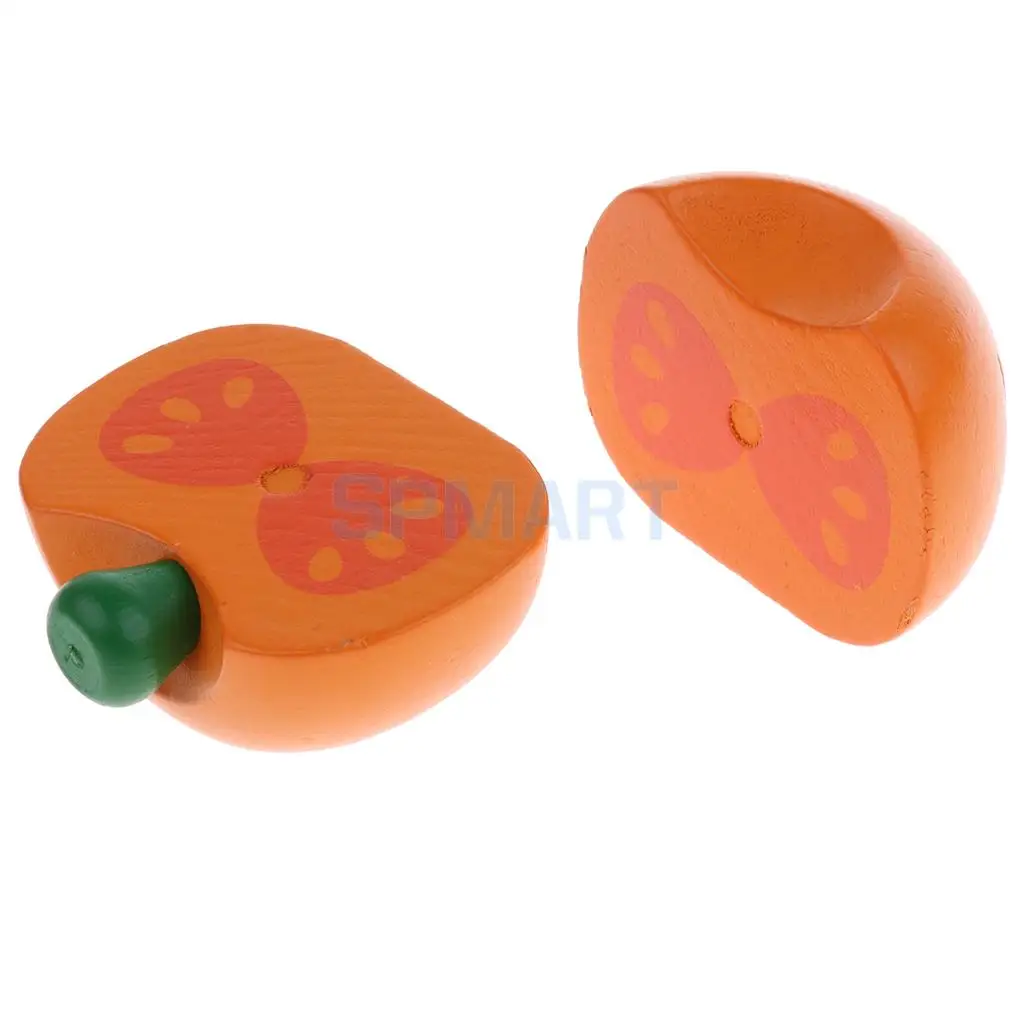 Wooden Magnet Connected Fruits Kitchen Food Bread Cutting Kids Children Toddlers Pretend Play Toy Gift Party Decoration