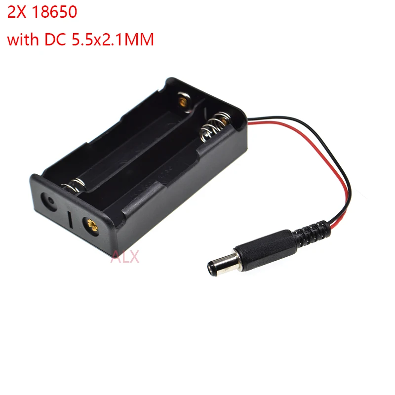 1PCS 2x 18650 battery holder with DC 5.5x2.1mm power plug 3.7V X2 7.4V Storage Box diy 2 slot 2*18650 Rechargeable Battery case
1PCS 2x 18650 battery holder with DC 5.5x2.1mm power plug 3.7V X2 7.4V Storage Box diy 2 slot 2*18650 Rechargeable Battery case