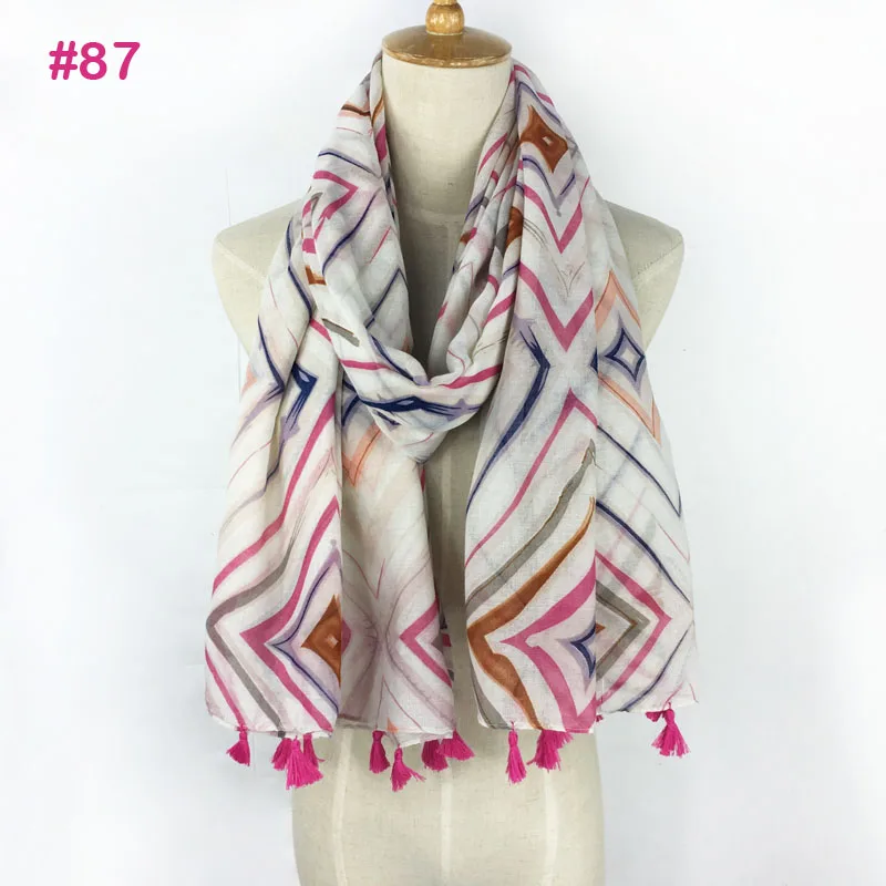 Фото 2018 latest style fashion long 100% viscose light weight heart women scarf tassel shawl with fringe | Аксессуары для одежды