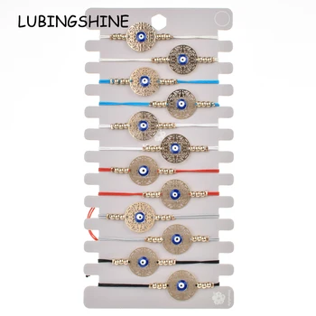 Luxury Women 12pcs/Sets Alloy Gold Bead Hollow Tree Evil Eye Charms Bracelets Braided Adjustable Rope Chain Anklet Party Jewelry
Luxury Women 12pcs/Sets Alloy Gold Bead Hollow Tree Evil Eye Charms Bracelets Braided Adjustable Rope Chain Anklet Party Jewelry