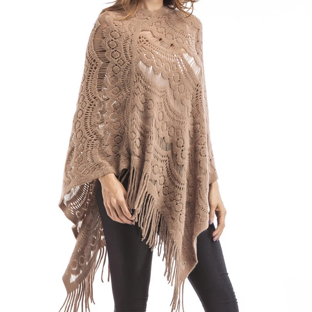 Pull Femme Hiver Dames New Womens V-Neck Solid Tassels Cloak Plus Size Sweater Easy Blouse Tops Virgin Killer Sweater
Pull Femme Hiver Dames New Womens V-Neck Solid Tassels Cloak Plus Size Sweater Easy Blouse Tops Virgin Killer Sweater