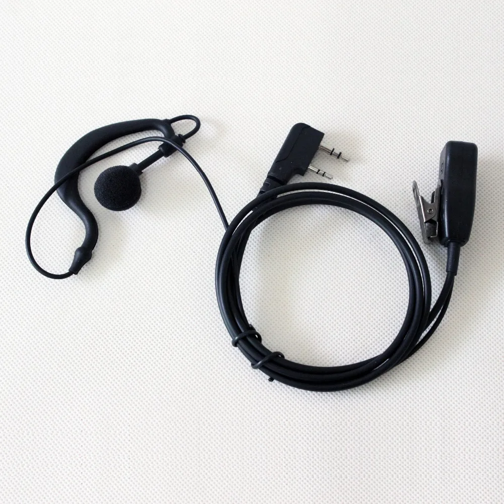 

XQF Earpiece Walkie Talkie 2 pin 2.5mm Big PTT Earhook Headset For Kenwood TK-3107 Baofeng UV-5R Wouxun KG-UVD1P Puxing UV-985