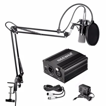 Neewer NW-700 Condenser Microphone & NW-35 Scissor Arm Stand XLR Cable and Mounting Clamp & NW-3 Pop Filter Phantom Adapter Kit
Neewer NW-700 Condenser Microphone & NW-35 Scissor Arm Stand XLR Cable and Mounting Clamp & NW-3 Pop Filter Phantom Adapter Kit