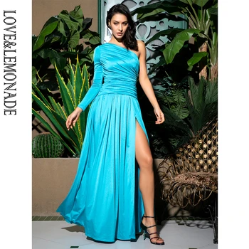 LOVE & LEMONADE Sexy Sky Blue One Shoulder Shirring Detail Cut Out Elastic Material Long Dress LM81741
LOVE & LEMONADE Sexy Sky Blue One Shoulder Shirring Detail Cut Out Elastic Material Long Dress LM81741