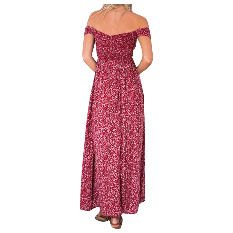 Summer Women Vintage Dress Floral Print Off Shoulder Split Tube Long Party Maxi Dress Beach Dresses
Summer Women Vintage Dress Floral Print Off Shoulder Split Tube Long Party Maxi Dress Beach Dresses