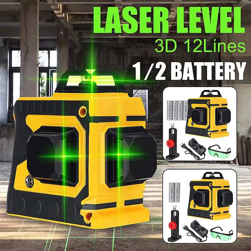 12 Lines Green Cross Line Laser Level with 1/2 Battery 532nm Self-leveling Horizontal&Vertical 360 Degree Adjustment 3D Laser Be
12 Lines Green Cross Line Laser Level with 1/2 Battery 532nm Self-leveling Horizontal&Vertical 360 Degree Adjustment 3D Laser Be
