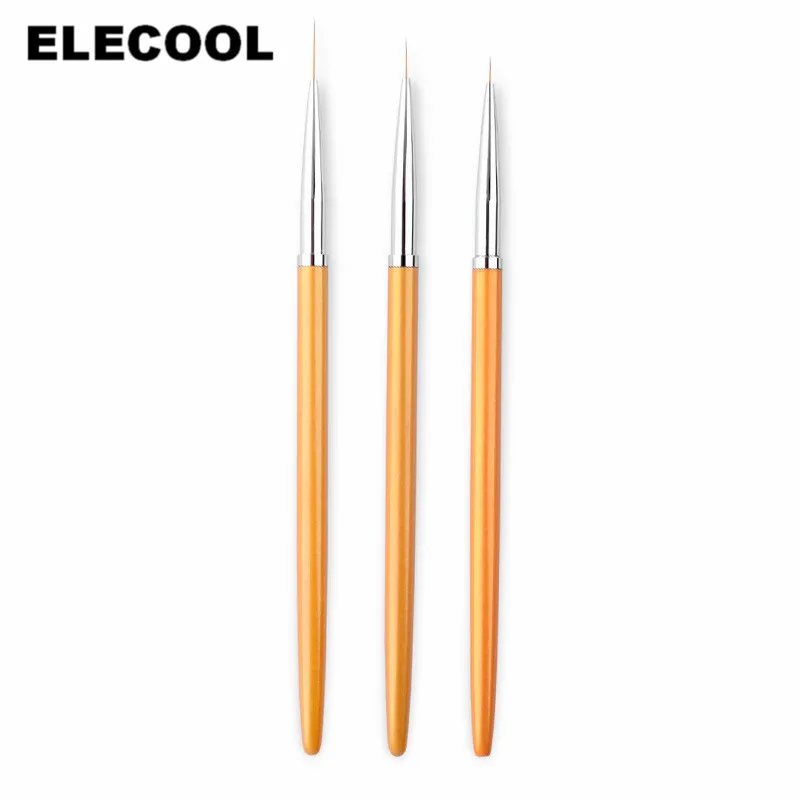 ELECOOL 3Pcs Nail Liner Brushes Polish Pen Drawing Stripe Painting DIY Dotting Brush gold Handle Manicure for Nail Art Beauty
ELECOOL 3Pcs Nail Liner Brushes Polish Pen Drawing Stripe Painting DIY Dotting Brush gold Handle Manicure for Nail Art Beauty