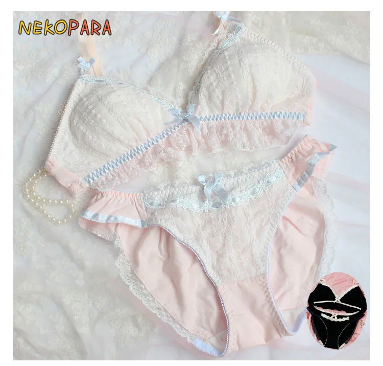 Fine Flower Lace Trim Pure Women's Comfortable Bra & Panties Set Lolita Intimates Cotton Wireless Daily Wear
Fine Flower Lace Trim Pure Women's Comfortable Bra & Panties Set Lolita Intimates Cotton Wireless Daily Wear