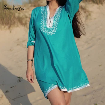 Embroidery Sarong Bikini DressBeach Tunic Pareo De Plage Beach Dress Summer Vestidos Playa 2020 Mujer Bathing Suit Cover Up
Embroidery Sarong Bikini DressBeach Tunic Pareo De Plage Beach Dress Summer Vestidos Playa 2020 Mujer Bathing Suit Cover Up