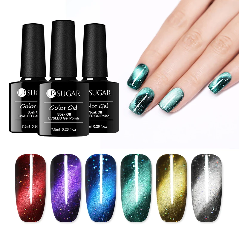 UR SUGAR 7.5ml Holographic 3D Magnetic UV Gel Nail Polish Glitter Shiny Cat Eyes Effect Long Lasting Soak Off Gel Varnish
UR SUGAR 7.5ml Holographic 3D Magnetic UV Gel Nail Polish Glitter Shiny Cat Eyes Effect Long Lasting Soak Off Gel Varnish