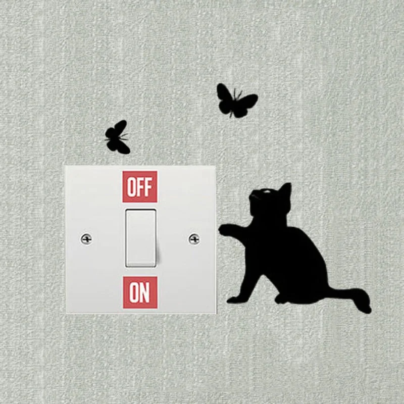 Black Vinyl Cat And Butterfly Playing Switch Stickers Decor Bedroom Wall Sticker 3SS0005
Black Vinyl Cat And Butterfly Playing Switch Stickers Decor Bedroom Wall Sticker 3SS0005