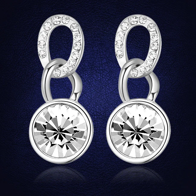 Wholesale White Gold Color Round Stud Earrings Crystals from Swarovski Women Jewelry Christmas Gift
Wholesale White Gold Color Round Stud Earrings Crystals from Swarovski Women Jewelry Christmas Gift