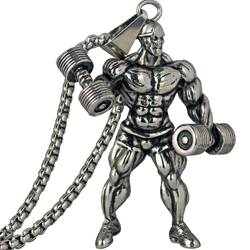 Sports Dumbbell Pendant Necklace Men Stainless Steel Chain Fitness Strong Man Hippie Necklace Motivation Gym Hip Hop Jewelry
Sports Dumbbell Pendant Necklace Men Stainless Steel Chain Fitness Strong Man Hippie Necklace Motivation Gym Hip Hop Jewelry