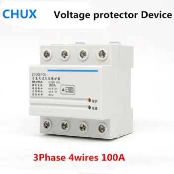 380V 100A 80A 3P+N Din Rail Self Recovery Automatic Reconnect Over And Under Voltage Protection Protector Protective Relay
380V 100A 80A 3P+N Din Rail Self Recovery Automatic Reconnect Over And Under Voltage Protection Protector Protective Relay