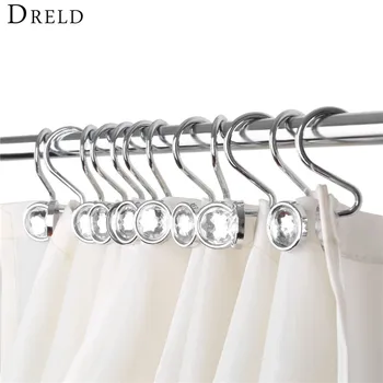 DRELD 12pcs Glide Rings Curtain Hooks Rhinestones Shower Bathroom Curtain Hook Metal For Poles Curtain Decorative Accessories
DRELD 12pcs Glide Rings Curtain Hooks Rhinestones Shower Bathroom Curtain Hook Metal For Poles Curtain Decorative Accessories