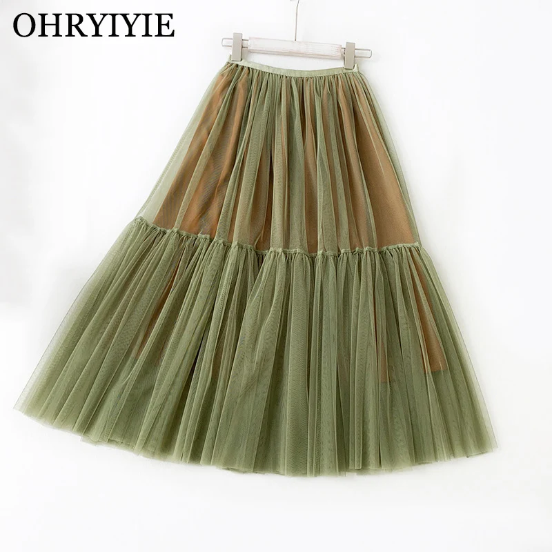 OHRYIYIE Green High Waist Tulle Skirts Women 2020 Spring Summer Sweet Tutu Skirt Female Mesh Midi Skirt Jupe Longue Femme
OHRYIYIE Green High Waist Tulle Skirts Women 2020 Spring Summer Sweet Tutu Skirt Female Mesh Midi Skirt Jupe Longue Femme