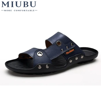 MIUBU Brand Summer Genuine Leather Men's Slippers 2020 Fashion Metal Buckle Non-slip Sandals Beach Shoes for Men
MIUBU Brand Summer Genuine Leather Men's Slippers 2020 Fashion Metal Buckle Non-slip Sandals Beach Shoes for Men