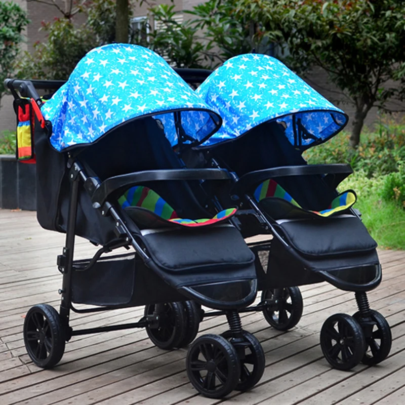 

Twin baby stroller detachable children's four-wheeled cart can sit reclining foldable Multi-color optional newborn stroller