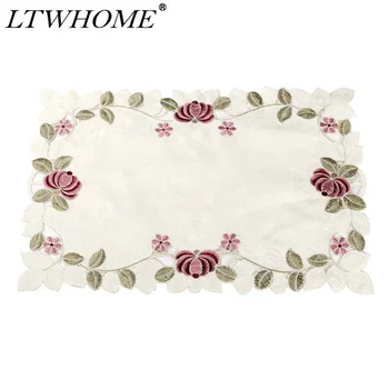 LTWHOME Red Flower Embroidered Cutwork 11" x 16.5" Doily Satin Fabric Table Placemat for Party, Home Decoration
LTWHOME Red Flower Embroidered Cutwork 11" x 16.5" Doily Satin Fabric Table Placemat for Party, Home Decoration