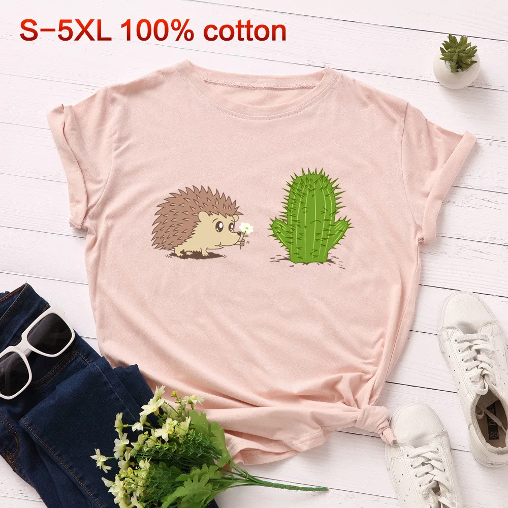 SKOONHEID Summer Kawaii Cartoon T shirt Harajuku Hedgehog Cactus Women Funny Tops Plus Size Animal Pattern Print Tee T-shirt New
SKOONHEID Summer Kawaii Cartoon T shirt Harajuku Hedgehog Cactus Women Funny Tops Plus Size Animal Pattern Print Tee T-shirt New