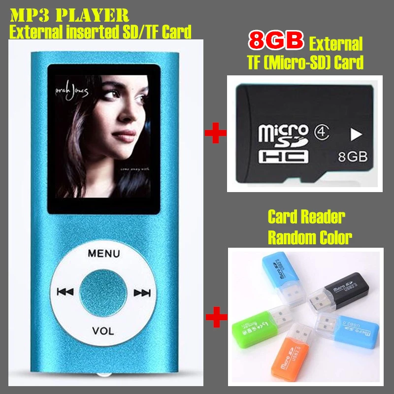 1.8" LCD Screen Sport MP3 player External inserted TF Card, Music HD MP3 Player+8GB TF(Micro-SD) +Card Reader+Earphone+USB Cable
1.8" LCD Screen Sport MP3 player External inserted TF Card, Music HD MP3 Player+8GB TF(Micro-SD) +Card Reader+Earphone+USB Cable