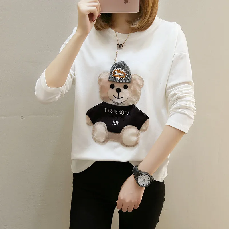 Autumn Tops For Women 2018 Long Sleeve Render Harajuku t shirt women Cartoon Bear Bottoming Shirt Large Size XL-2XL-3XL
Autumn Tops For Women 2018 Long Sleeve Render Harajuku t shirt women Cartoon Bear Bottoming Shirt Large Size XL-2XL-3XL