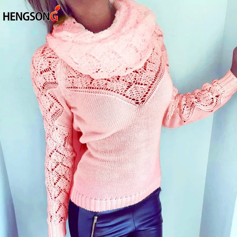 Women Sweater Wrap Neck Pullover Lady's Spring Hollow Out Knitted Full Sleeve Pullovers Grey White Black Jumper Femme Knitwear
Women Sweater Wrap Neck Pullover Lady's Spring Hollow Out Knitted Full Sleeve Pullovers Grey White Black Jumper Femme Knitwear