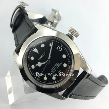 41mm Corgeut Leather Strap Sapphire Glass Polished Black Dial Automatic Mens Watch
41mm Corgeut Leather Strap Sapphire Glass Polished Black Dial Automatic Mens Watch
