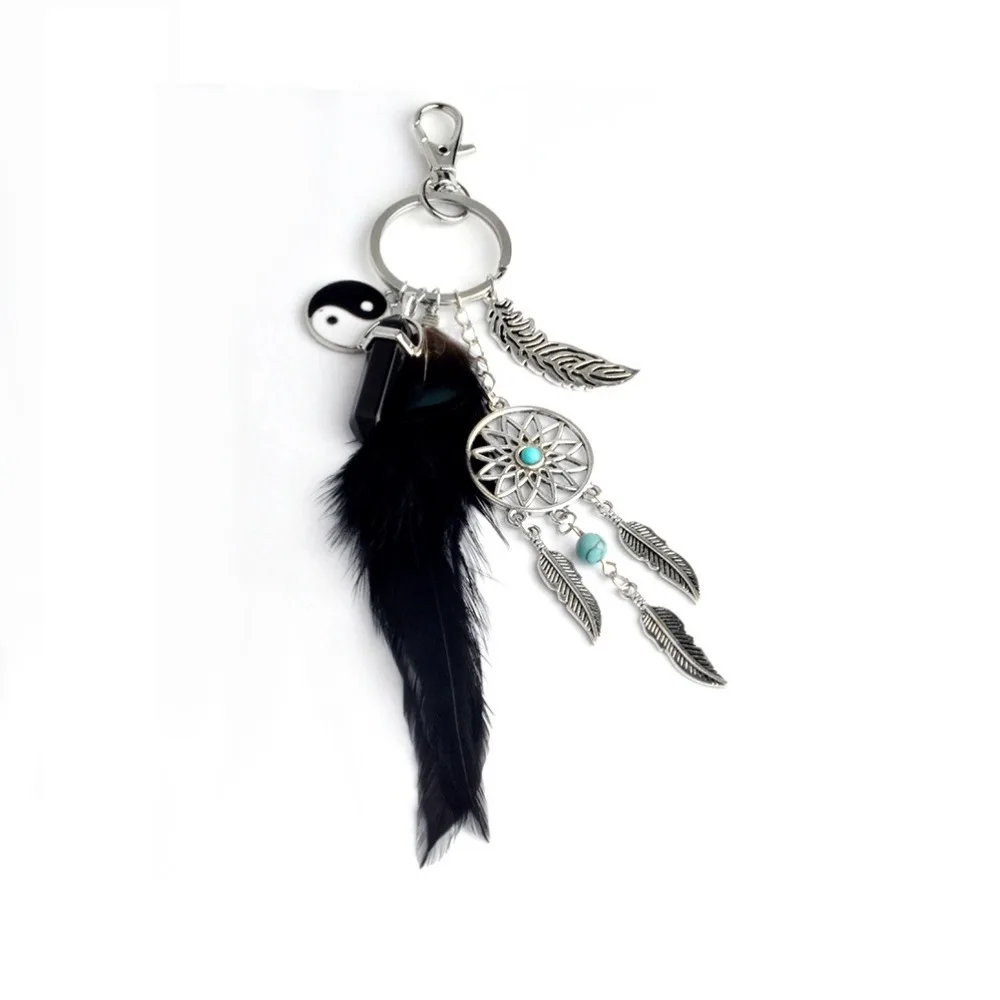 Natural Crystal Dream Catcher keychain Feather Tassel Tai Chi Yin Yang Lucky Keyring Bag Pendant for Women Girls Gifts
Natural Crystal Dream Catcher keychain Feather Tassel Tai Chi Yin Yang Lucky Keyring Bag Pendant for Women Girls Gifts