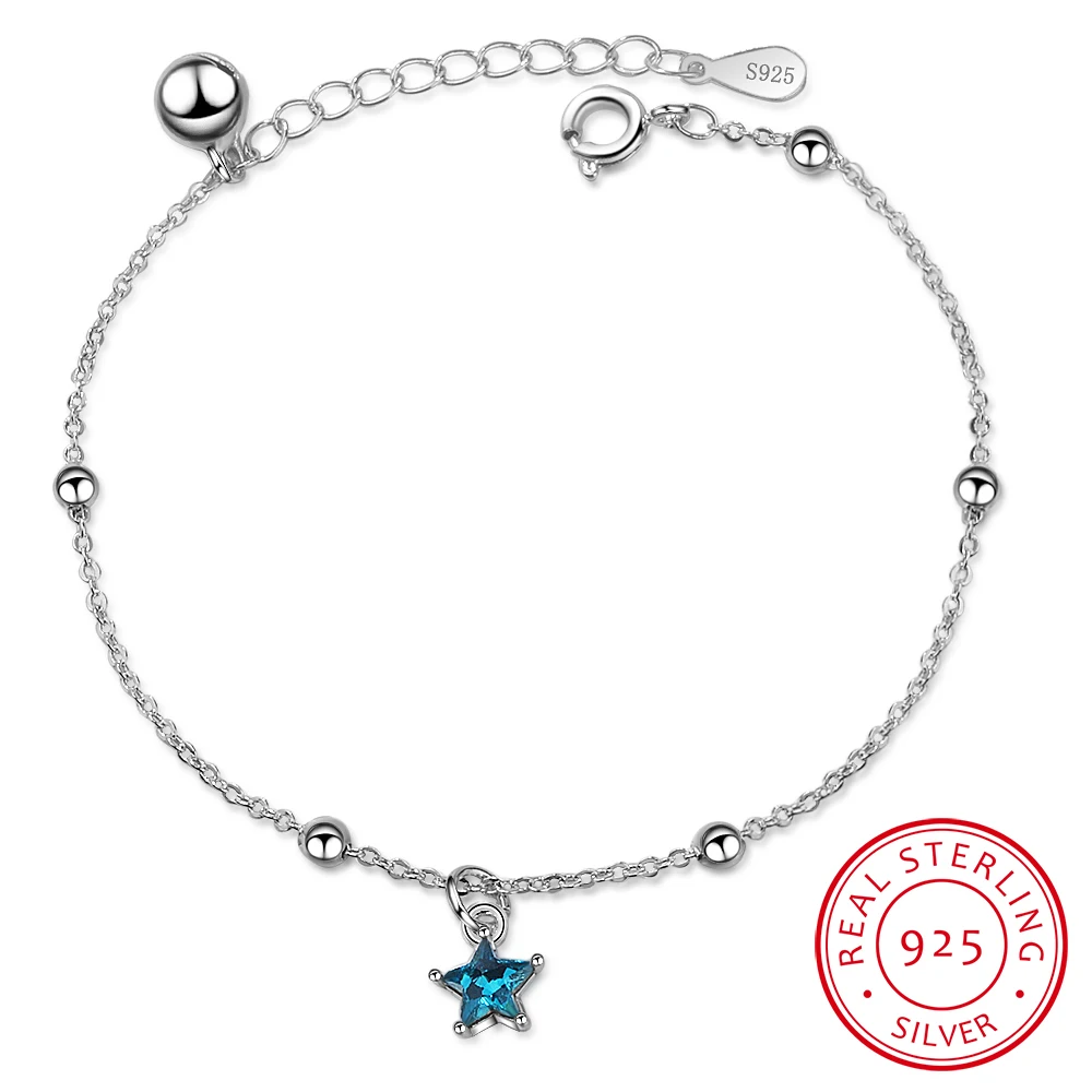 Trendy 925 Sterling Silver Bell Bracelet For Women Jewelry Charm Blue Star Female Crystal Bracelets For Girl Party Accessories
Trendy 925 Sterling Silver Bell Bracelet For Women Jewelry Charm Blue Star Female Crystal Bracelets For Girl Party Accessories