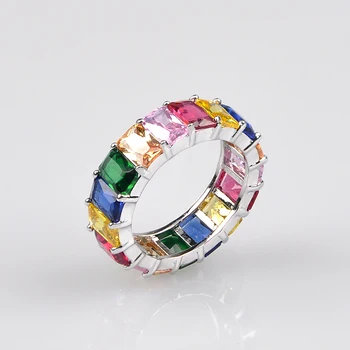 CZ Eternal Square Rectangular Finger Gold Ring Exquisite Rainbow Ring Colorful Multicolor Female Female Jewelry Accessories
CZ Eternal Square Rectangular Finger Gold Ring Exquisite Rainbow Ring Colorful Multicolor Female Female Jewelry Accessories