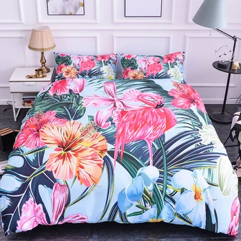 ZEIMON 3pcs Tropical Plant Bedroom Decor 3D Printing Flower With Flamingo Pattern Bedding Set Queen Size Bedclothes
ZEIMON 3pcs Tropical Plant Bedroom Decor 3D Printing Flower With Flamingo Pattern Bedding Set Queen Size Bedclothes