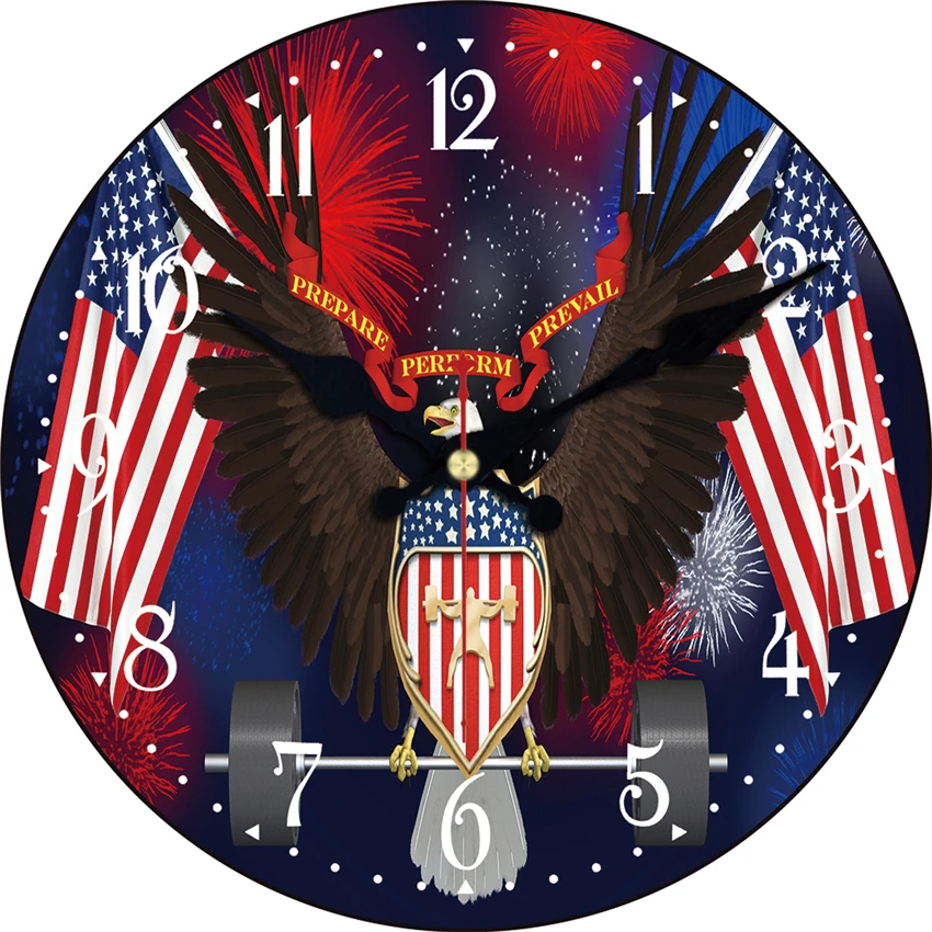 Patriotism American Eagle Flag Clock Silent Living Study Kitchen Gallery Clock Wall Art Watches Vintage Large Wall Clock
Patriotism American Eagle Flag Clock Silent Living Study Kitchen Gallery Clock Wall Art Watches Vintage Large Wall Clock