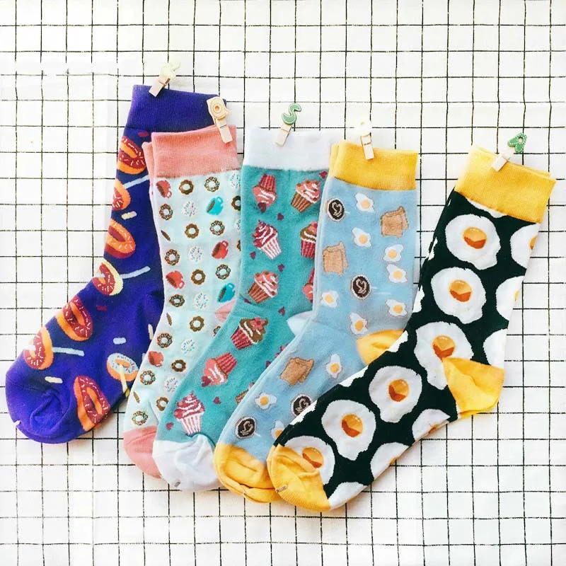New Arrival Unisex Happy Socks Men&Women Art Abstraction Creative Foods Pattern Donut Cake Toast Poached Egg Socks
New Arrival Unisex Happy Socks Men&Women Art Abstraction Creative Foods Pattern Donut Cake Toast Poached Egg Socks