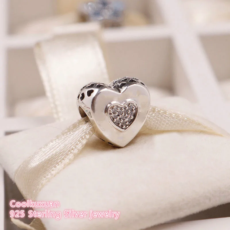 2018 Autumn 925 Sterling Silver brand Signature Heart Charm, Clear CZ Beads Fit Original Pandora Charms Bracelet DIY jewelry
2018 Autumn 925 Sterling Silver brand Signature Heart Charm, Clear CZ Beads Fit Original Pandora Charms Bracelet DIY jewelry