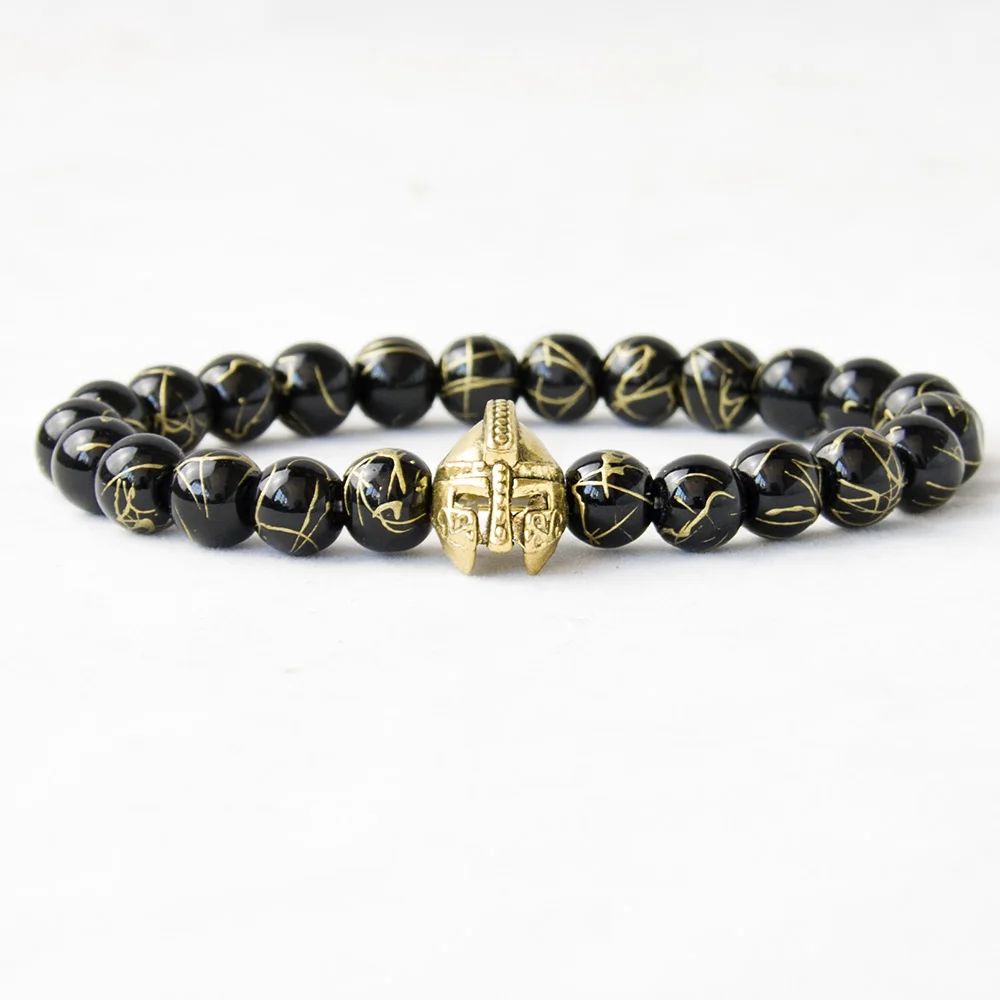 Antique Men Roman Warrior Gladiator Spartan Helmet Bracelet Beaded Onyx Stone Bracelets For Men Jewelry
Antique Men Roman Warrior Gladiator Spartan Helmet Bracelet Beaded Onyx Stone Bracelets For Men Jewelry