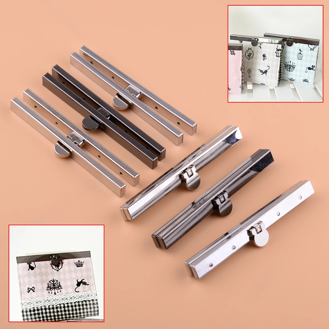 2 Set Purse Wallet Frame Bar Edge Strip Clasp 11.5cm Metal Openable Edge Replacement Stainless Steel / Black / Chrome Color
2 Set Purse Wallet Frame Bar Edge Strip Clasp 11.5cm Metal Openable Edge Replacement Stainless Steel / Black / Chrome Color