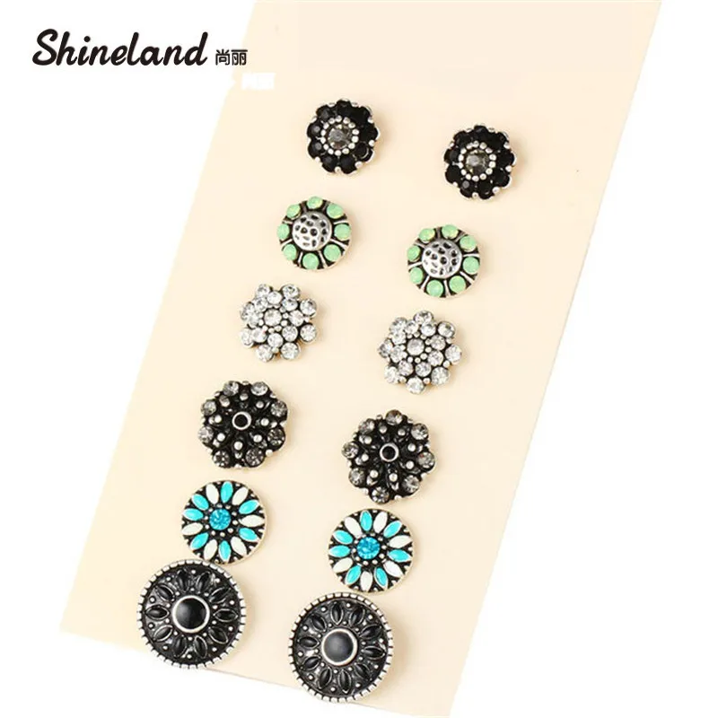Fashion Accessories Stud Earring Sets 6 Pairs Blue Red Crystal Flower Round Enamel Earrings For Women Gift Vintage Boho Brincos
Fashion Accessories Stud Earring Sets 6 Pairs Blue Red Crystal Flower Round Enamel Earrings For Women Gift Vintage Boho Brincos