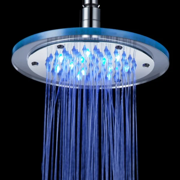 Round LED Temperature Sensitive Shower Head 3-Color Light Changing Copper Brass Glass Bath Rain Shower Head
Round LED Temperature Sensitive Shower Head 3-Color Light Changing Copper Brass Glass Bath Rain Shower Head