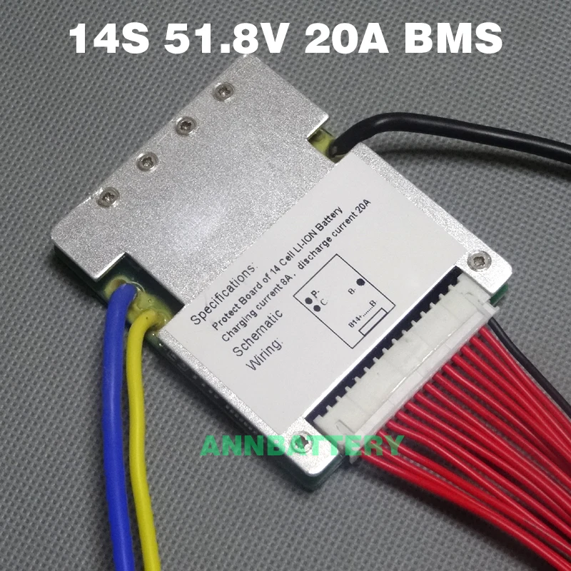 51.8V lithium ion battery protective circuit 14S 51.8V 20A BMS with the balance function Free balanced cable
51.8V lithium ion battery protective circuit 14S 51.8V 20A BMS with the balance function Free balanced cable