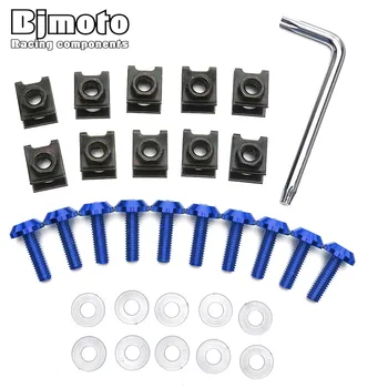 BJMOTO 10pcs M6 Universal Motorcycle Fairing Bolts Speed Fastener Clips Screw Spring Nuts for Yamaha YZF R1 R6 FZ1 FZ6 XJR
BJMOTO 10pcs M6 Universal Motorcycle Fairing Bolts Speed Fastener Clips Screw Spring Nuts for Yamaha YZF R1 R6 FZ1 FZ6 XJR